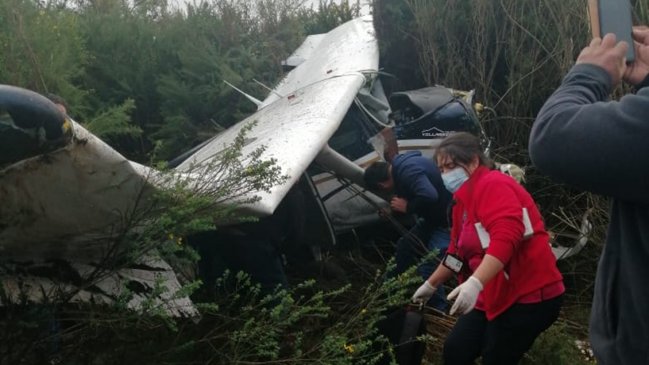  Avioneta sufrió accidente cuando intentaba aterrizar en Aeródromo de Tirúa  