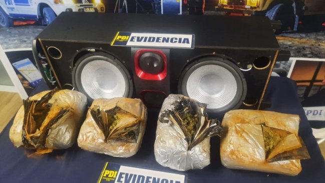 Los Ríos: PDI incautó siete kilos de cannabis sativa ocultos en parlante