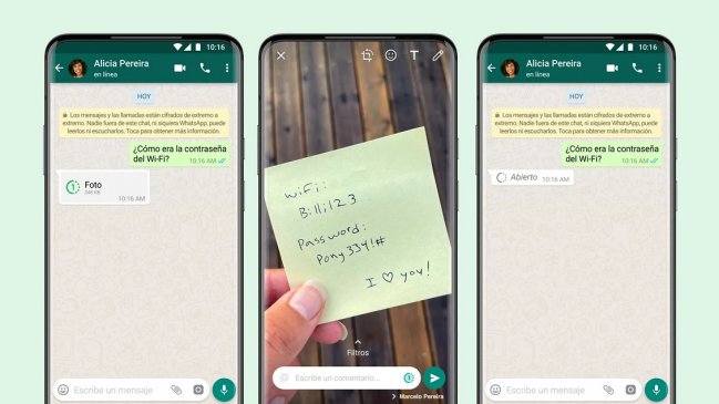 WhatsApp habilita envío de fotos y videos que se autodestruyen tras verlos una vez