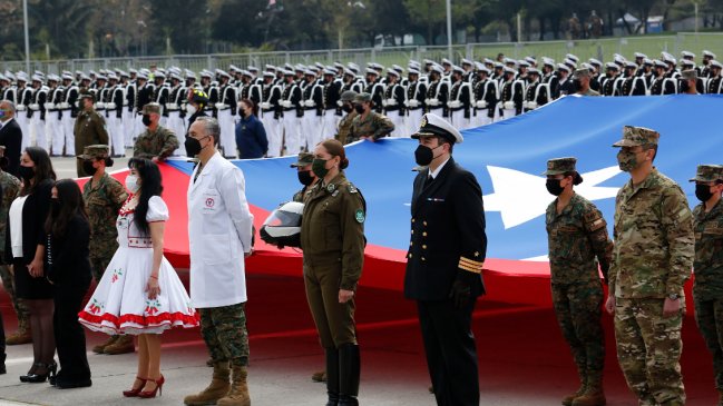 Con homenaje a la víctimas de la pandemia y menor aforo se realizó la tradicional Parada Militar