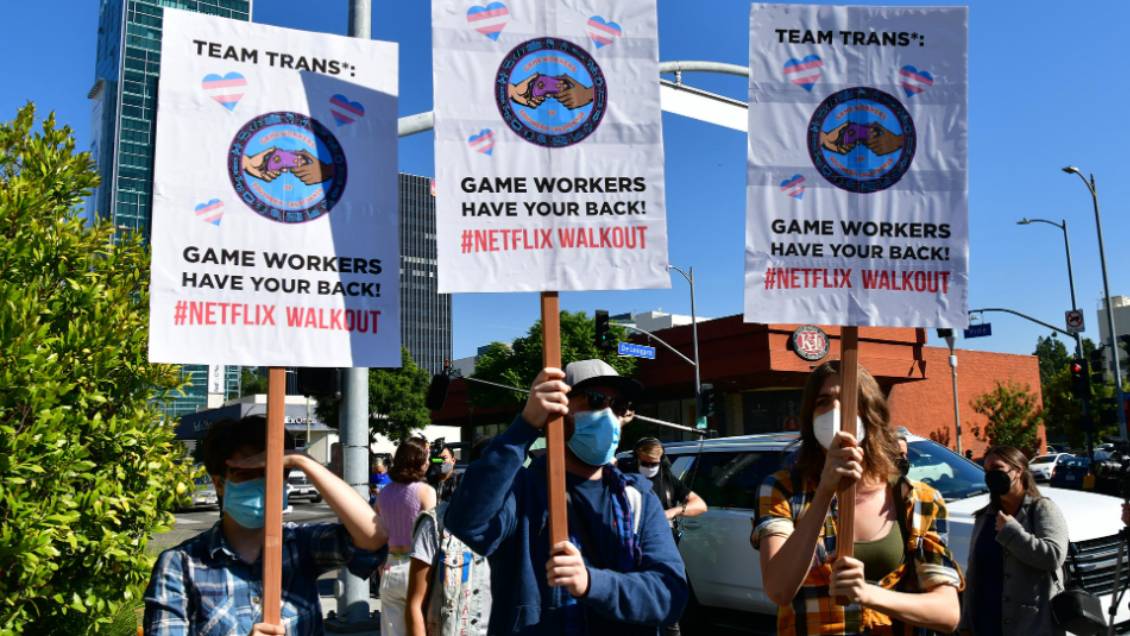 Trabajadores de Netflix realizan huelga por especial 