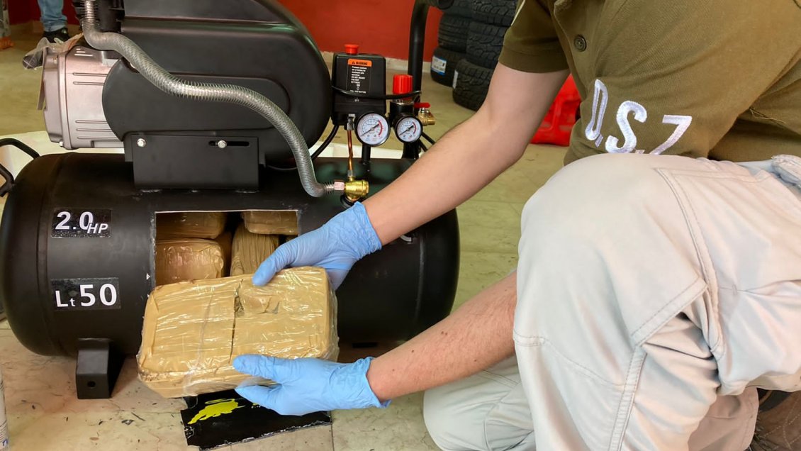 Cae banda que enviaba marihuana y ketamina ocultas en compresores de aire