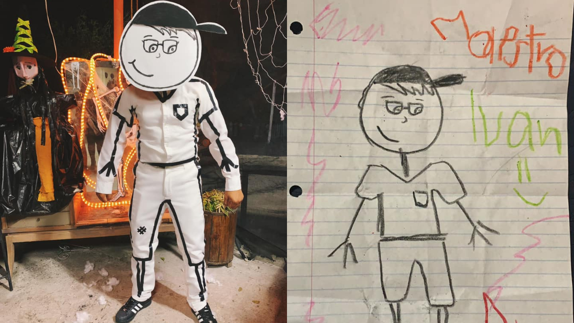 Emotivo homenaje: Profesor se disfrazó del dibujo que le hizo una alumna fallecida