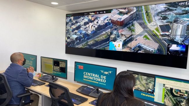 Pantallas de alta resolución y monitoreo de 4 drones: Inauguran central de televigilancia en Tarapacá