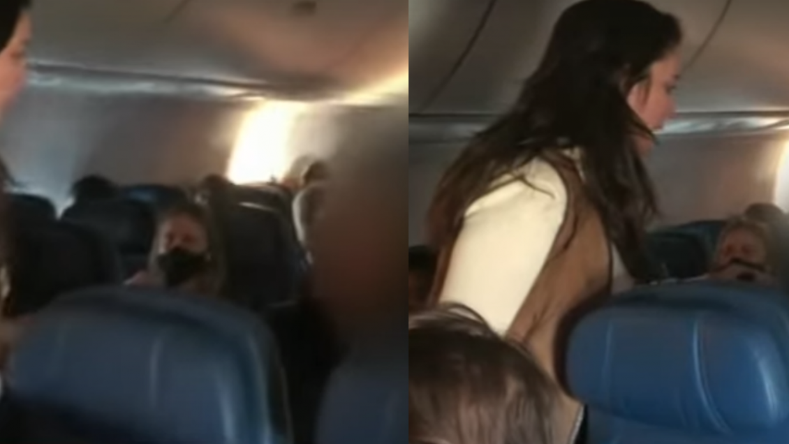 Acusan de agresión a mujer que fue captada en video peleando en un avión en EE.UU.