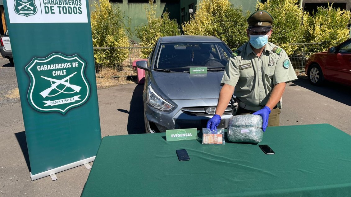 Joven transportaba en un auto robado 2.000 dosis de marihuana: Intentó huir, pero no pudo