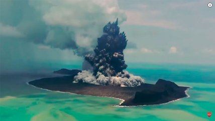   Erupción de volcán submarino deja impactantes imágenes en Tonga 