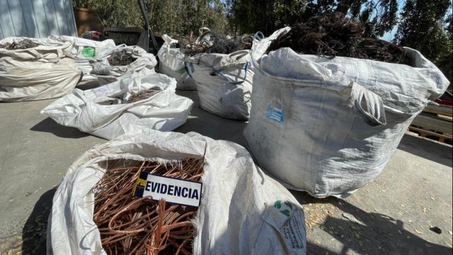 PDI de O'Higgins incauta cerca de 4 mil kilos de cable de cobre robado