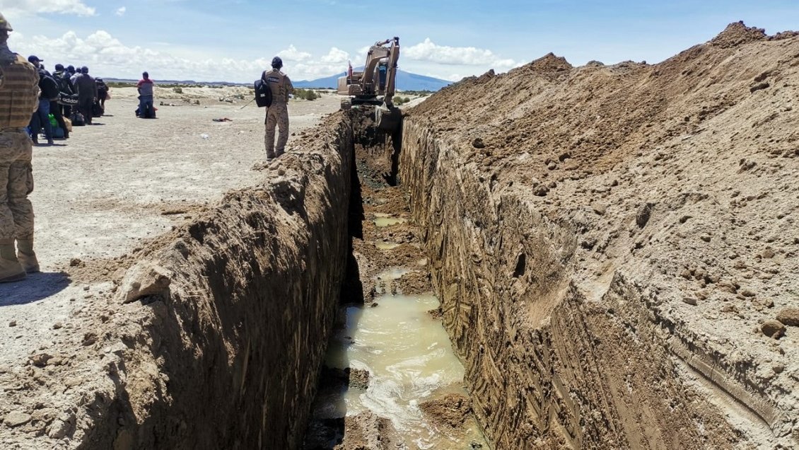 Culminan trabajos de la zanja que se extendió por más de 650 metros en la frontera