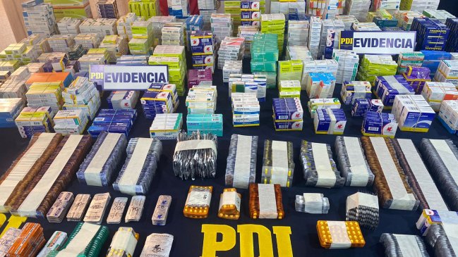 Limache: PDI incautó casi 40 mil dosis de medicamentos en feria libre