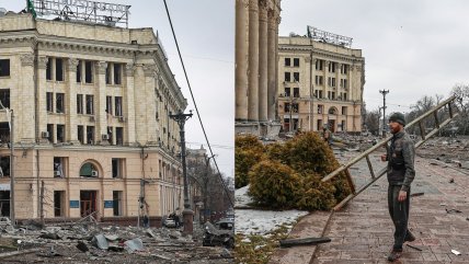   Tremenda explosión: Un misil alcanzó un edificio gubernamental en la ciudad ucraniana de Jarkov 