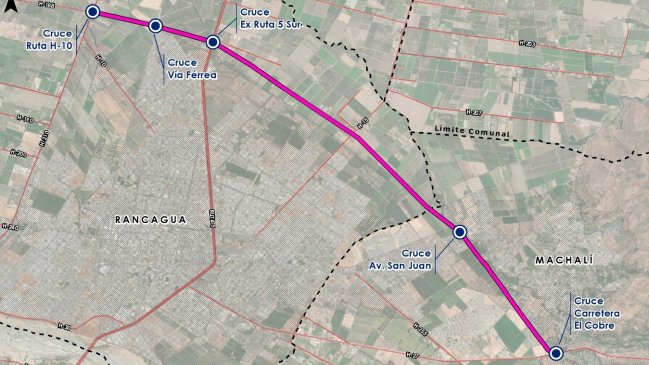 MOP O'Higgins informo de estudio de ingienería de conexión vial de sector norte de Rancagua-Machalí
