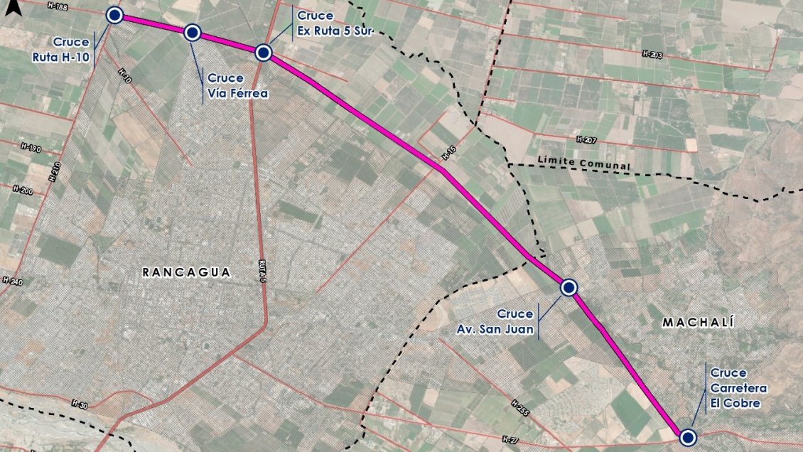MOP O'Higgins informo de estudio de ingienería de conexión vial de sector norte de Rancagua-Machalí