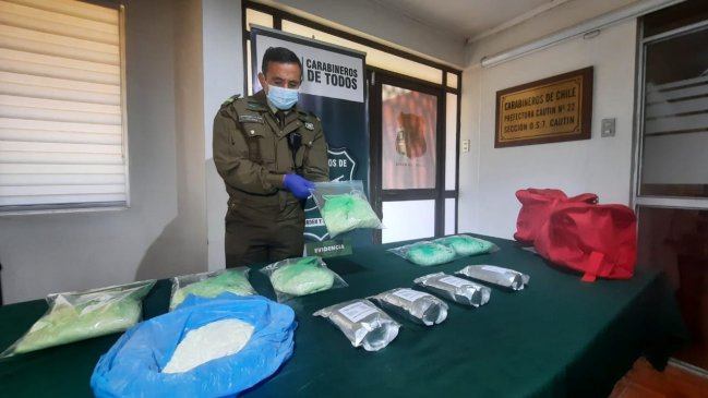  Carabineros de La Araucanía incautaron droga avaluada en 165 millones de pesos  
