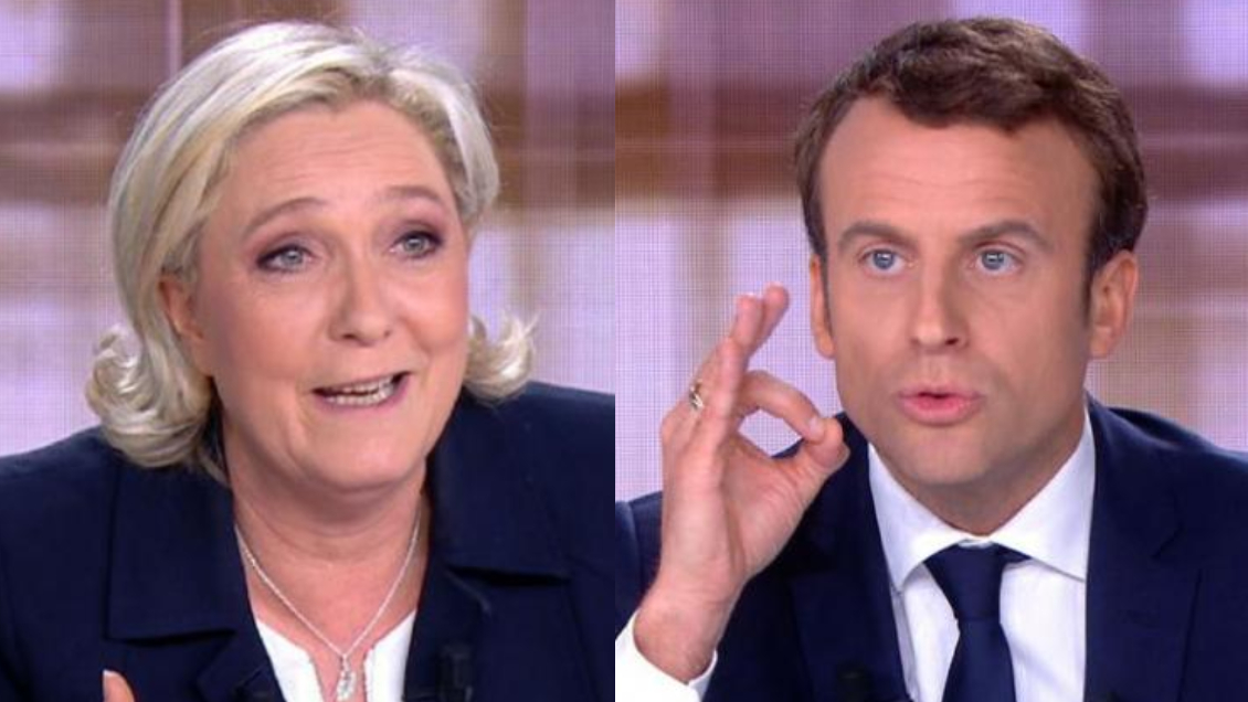Francia cerró la campaña para las presidenciales del domingo con Le Pen pisándole los talones a Macron