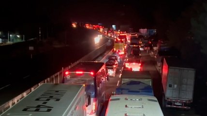   El kilométrico taco en la Ruta 5 Sur que se extiende por casi 12 horas 