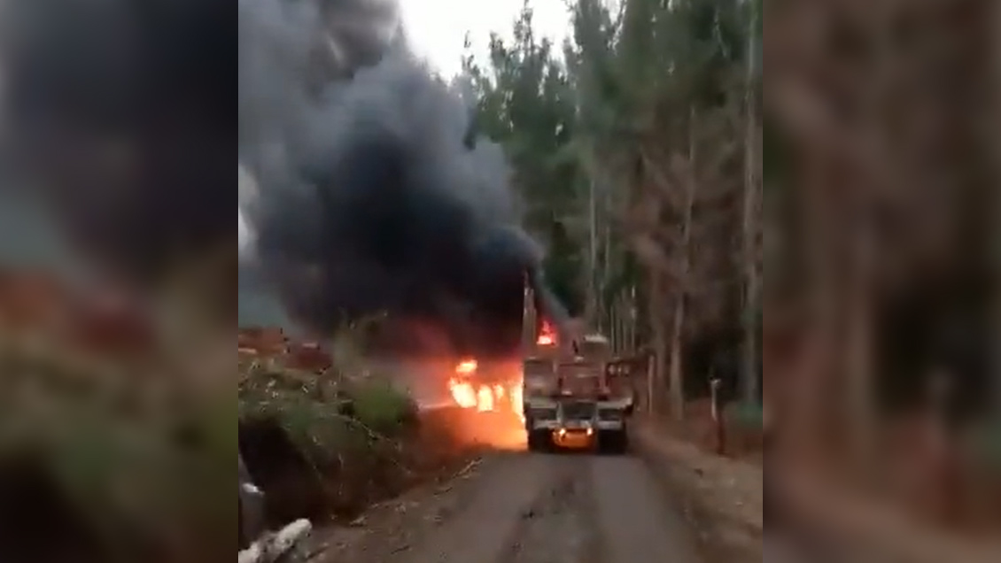 Ataque deja al menos siete camiones quemados en faena forestal en Teodoro Schmidt