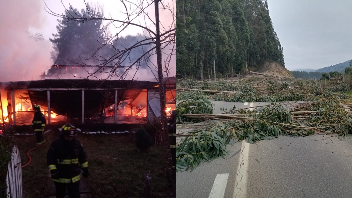 Incendios y cortes de ruta en primeras horas tras publicación del estado de excepción en la Macrozona Sur
