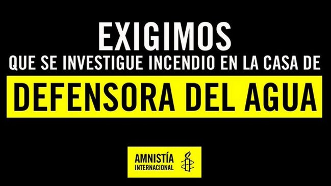   Amnistía Internacional Chile planteó sospechas tras incendio que afectó a dirigenta de Modatima 