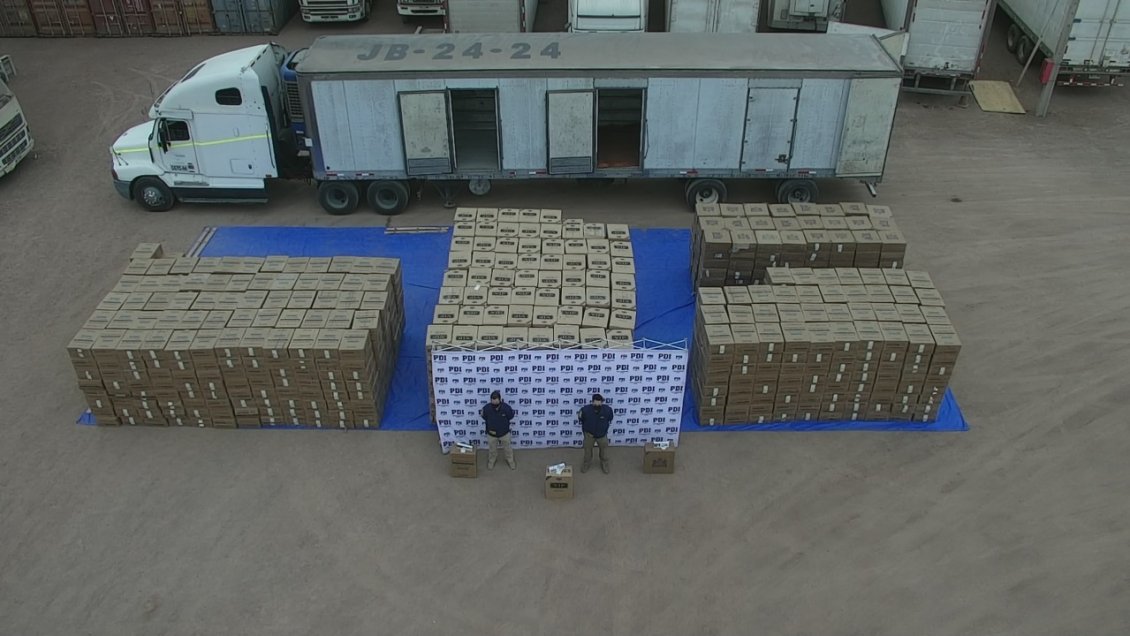 PDI logró la mayor incautación de cigarrillos de contrabando en Chile, avaluada en 1.572 millones de pesos
