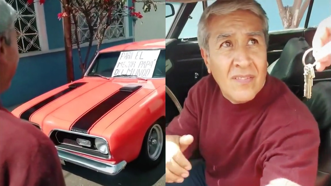 Joven regala a su padre el auto que tuvo que vender para pagarle la universidad