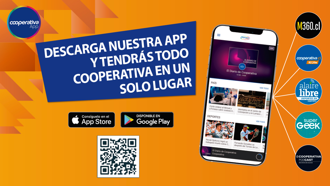 Para Android e iOS descarga la nueva app de Cooperativa Cooperativa.cl