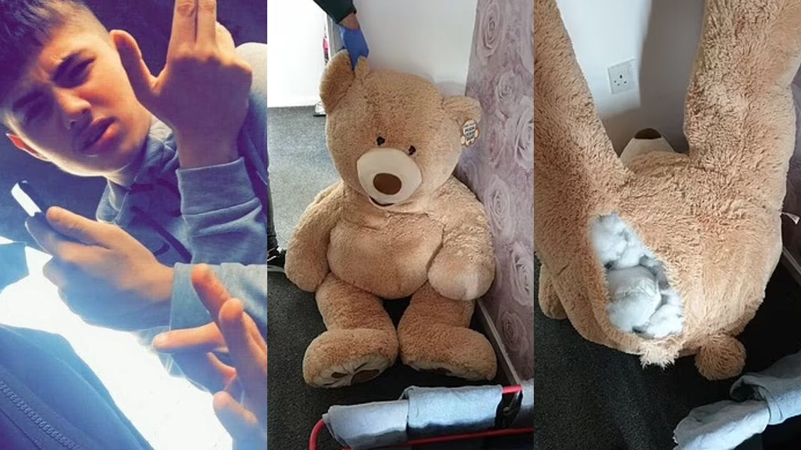 Ladrón se escondió dentro de oso de peluche, pero la policía notó que el juguete 