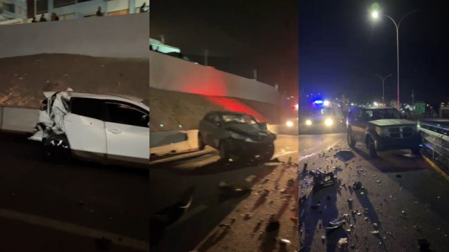 Colisión múltiple provoca corte en la Avenida Arturo Prat de Iquique