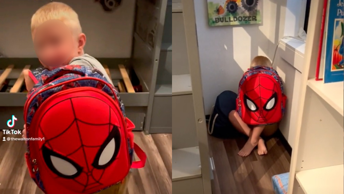 EEUU: Mujer le enseña a su hijo de cinco años a usar una mochila antibalas en caso de tiroteo