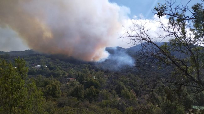 Incendio forestal en Tiltil obligó a cerrar la cuesta La Dormida
