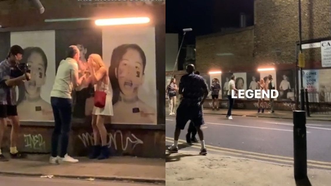 Quiso defender a una mujer amenazada en la calle, pero se trataba de una película