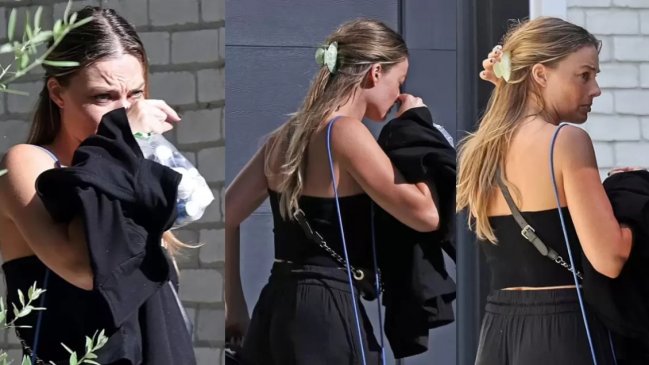 Registran a Margot Robbie llorando tras visitar casa de Cara Delevingne