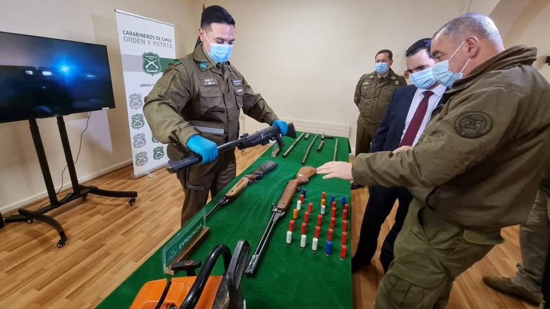 Cuatro detenidos por asaltos armados a faenas forestales en Collipulli