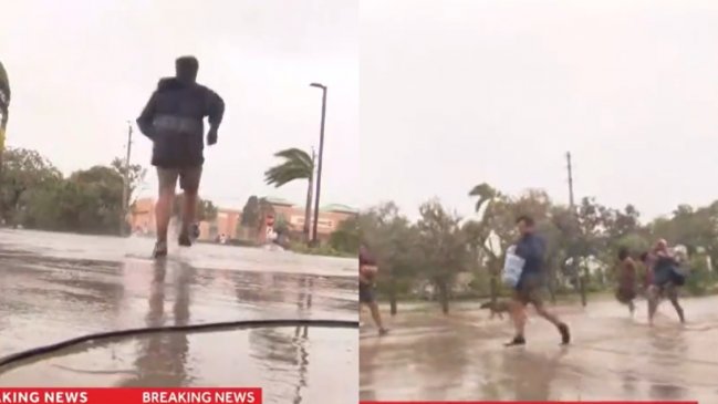Camarógrafo ayudó a familia damnificada por Huracán Ian en plena transmisión en vivo