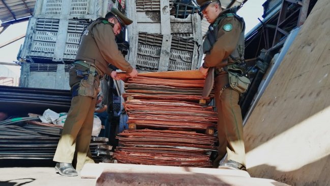 Carabineros encontró en Coquimbo 3.500 kilos de cátodos de cobre robados en Antofagasta