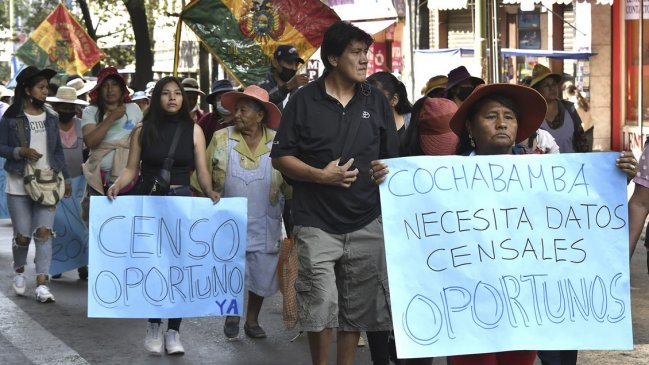 Organizaciones se movilizan en el centro de Bolivia para pedir censo en 2023