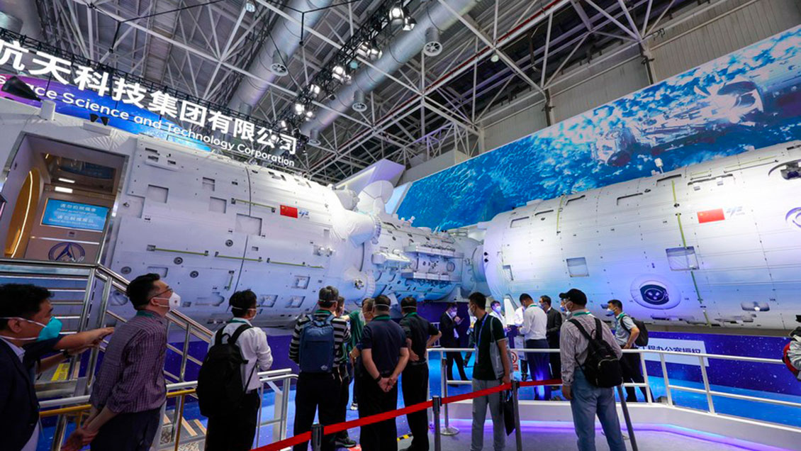 Airshow China exhibe réplica de tamaño real de estación espacial Tiangong