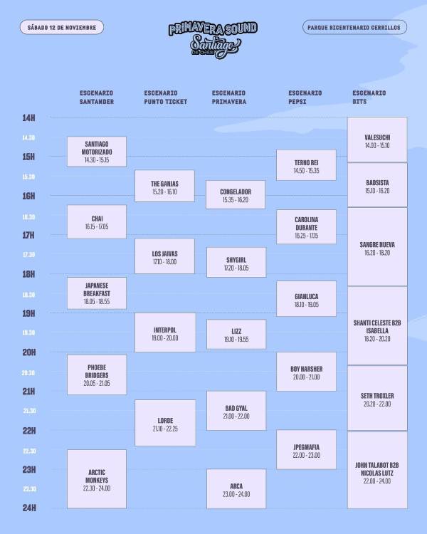 horarios primavera sound santiago sabado horarios primavera sound santiago sabado