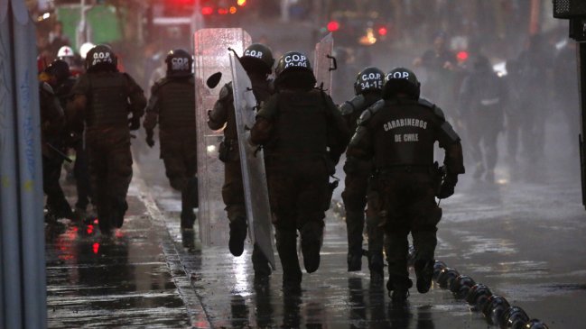 Incidentes en el centro de Santiago por el cuarto aniversario del asesinato de Catrillanca