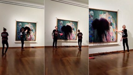   Activistas arrojan petróleo sobre un cuadro de Klimt en un museo de Viena 