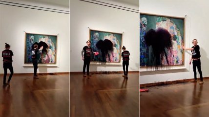 Activistas arrojan petróleo sobre un cuadro de Klimt en un museo de Viena