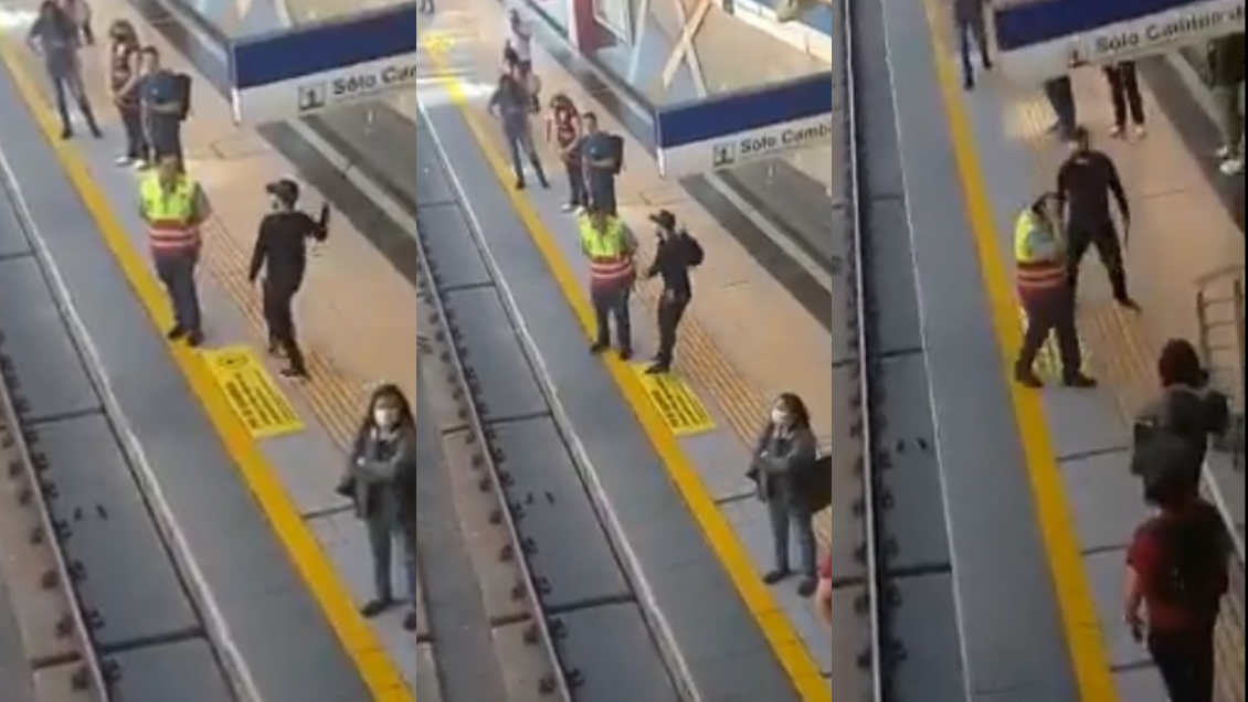 Graban repudiable agresión a asistente del Metro: Sujeto se acercó y lo golpeó
