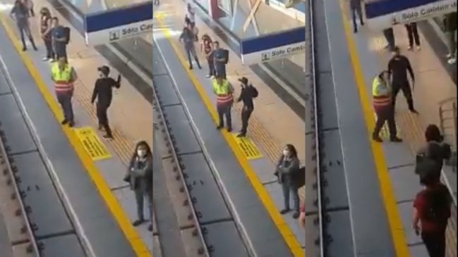 Graban repudiable agresión a asistente del Metro: Sujeto se acercó y lo golpeó