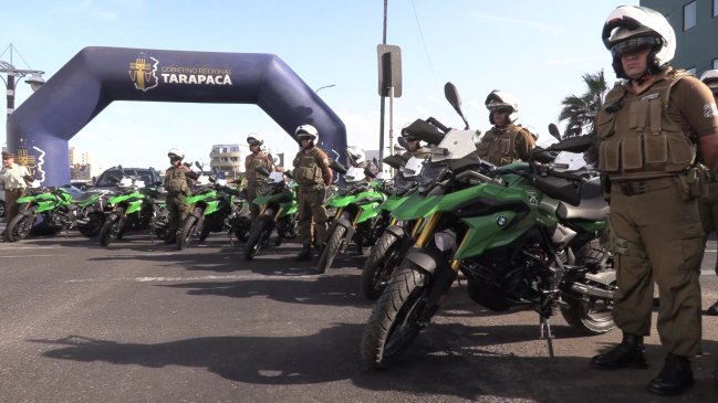 Carabineros cuenta con 39 nuevas motos para combatir la delincuencia en Tarapacá