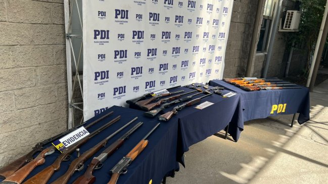 PDI recupera más de una veintena de armas que se encontraban en tenencia irregular en O'Higgins