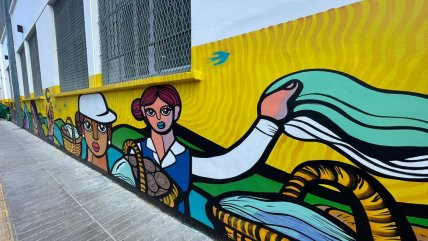  Mural recupera fachada rayada del SII en el centro de Concepción  