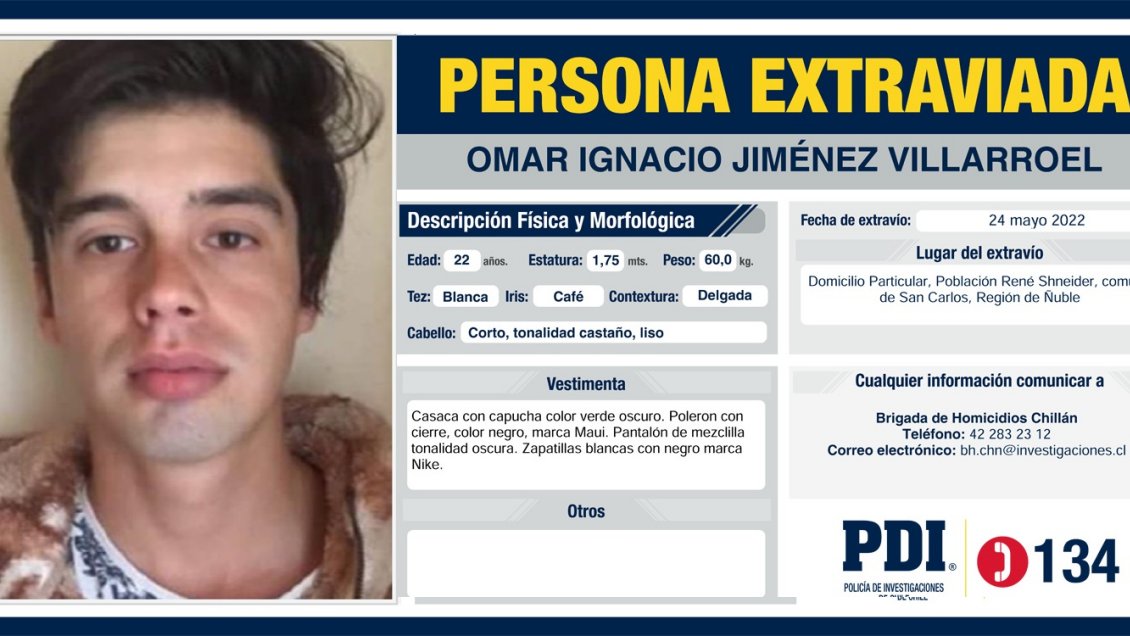 Joven desaparecido desde mayo fue confirmado como fallecido