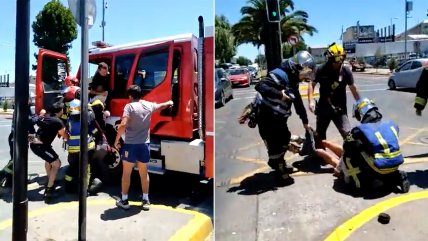   Insólito: Sujeto intentó tomarse un carro de Bomberos en plena emergencia en Concepción 