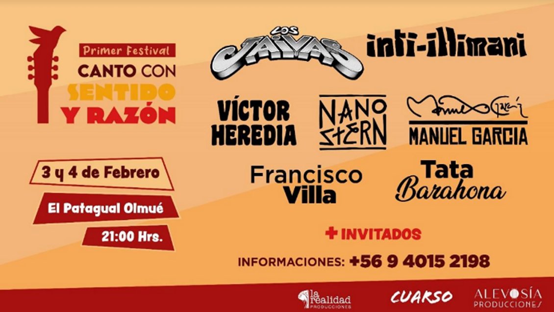 Los Jaivas, Inti Illimani, Víctor Heredia, Nano Stern y Manuel García actuarán en el primer 