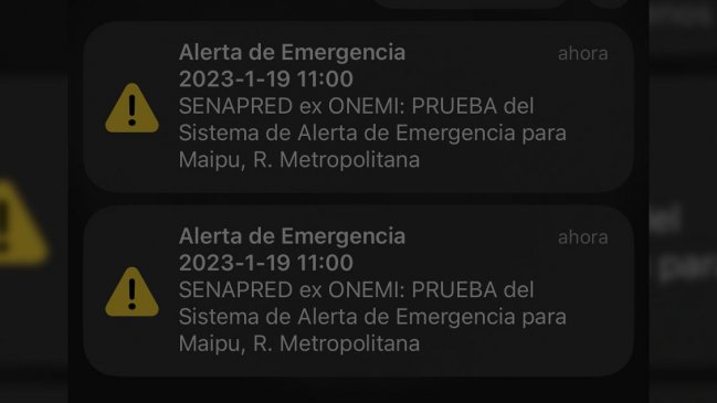 Senapred realizó este jueves prueba del Sistema de Alerta de Emergencia en Maipú